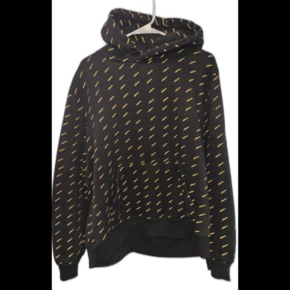 Wesc Stylish‎ Black Hoodie with Yellow 'Vibes' Print Size XL/XXL Unisex